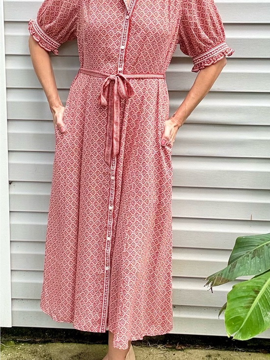 Max Studio Dresses & Skirts - Max Studio Floral Geometric Button-Front Midi Dress with pockets